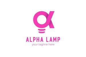 Alpha Lamp logo template modern vector