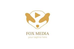 Fox media logo modern minimalist vector