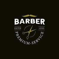 Barber shop premium service logo template vector