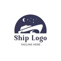 ship circle logo template vector