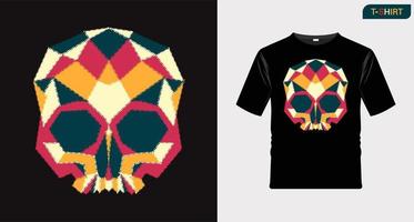 Low Poly Geometric Skull Head Illustration. Vector drawing for poster, t-shirt graphics, banner, fashion prints, slogan tees, stickers, cards, flyer, graphics, typo, print.
