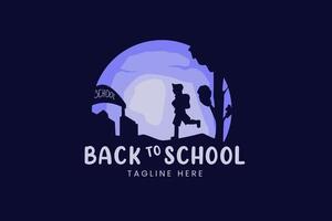 Back to school illustration logo landscape modern vector