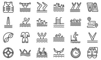 icono de natación sincronizada, estilo de esquema
