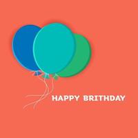 balloons Colorful birthday or party with text Happy Birthday orange background vector illustration