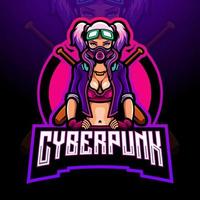 Cyberpunk mascot. esport logo design vector