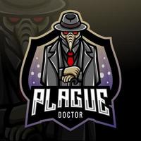 diseño del logotipo de esport de la mascota de la plaga del doctor vector