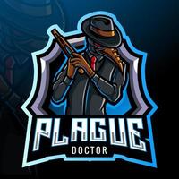 mascota de la plaga del doctor. diseño de logotipo deportivo. vector