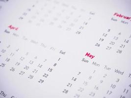 meses y fechas en calendario año nuevo 2017 foto