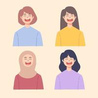 Woman laughing illustration vector