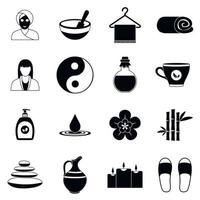 Spa simple icons set vector