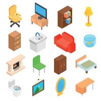 Furniture for living room isometric vector