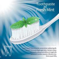 Care toothbrush banner, realistic style vector