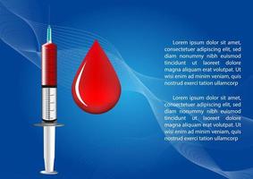 Jeringa de diseño gráfico e ilustración de vector de sangre