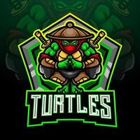 Turtle esport logo mascot design vector