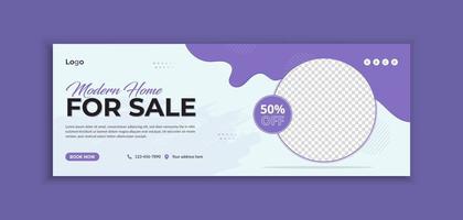 portada de redes sociales de venta de bienes raíces abstracta y plantilla de banner web vector