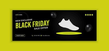 Black Friday social media post and web banner template vector