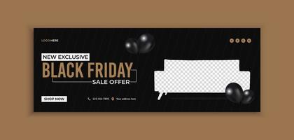 Exclusive Black Friday social media post and web banner template vector