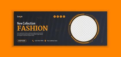 portada de redes sociales de venta de moda moderna y diseño de plantilla de banner web vector