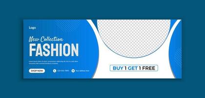 Creative fashion sale social media cover and web banner template layout vector
