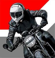 rider on a motorbike vector