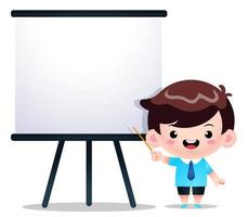Cute Student Boy Presentation vector