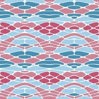 Psychedelic cells seamless abstract pattern in blue red colors, abstract wavy organic shapes, arcs, stones vector background textile cover illustration