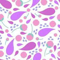 dibujado a mano rosa y púrpura primavera floral sin fisuras de fondo vector