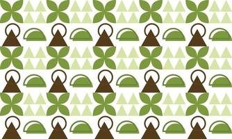 Memphis green leaf background with line elements Vector