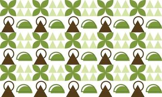 Memphis green leaf background with line elements Vector