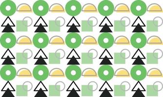 Memphis pastel green circle background with halftone and line elements Vector