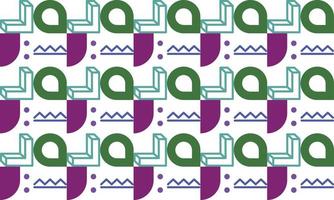 Memphis shape green background with line elements Vector