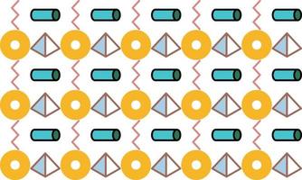 Creative yellow memphis shape background with line elements Vector. Suitable for content media wallpaper and poster vector
