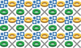 Memphis green yellow donuts background with line elements Vector