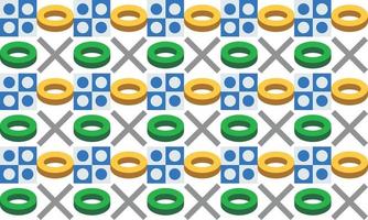 Memphis green yellow donuts background with line elements Vector