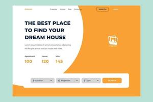 Landing page dream house ui design template vector. Suitable designing for mobile app and web vector