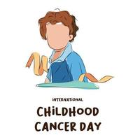 Hand drawn childhood cancer day illustration vector. Suitable for content social media vector