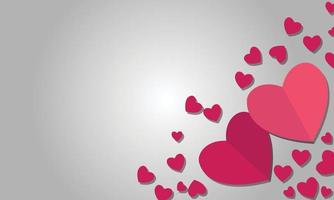 Gradient Romantic background with paper cut heart vector