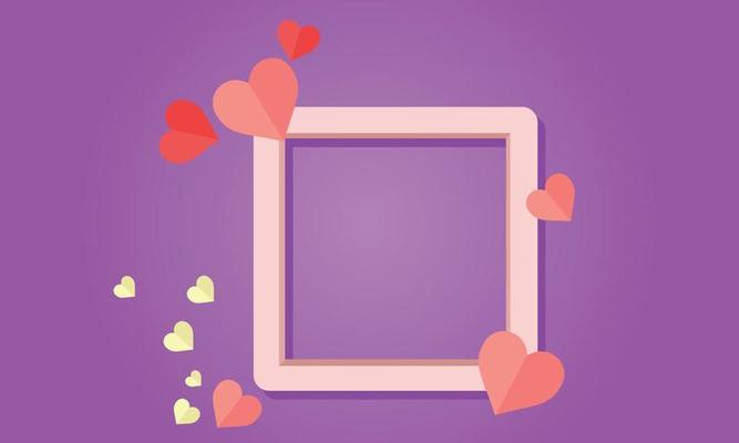 violet background with picture frame