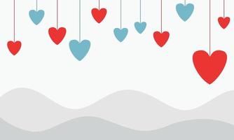 fondo romántico con corazones, día de san valentín vector