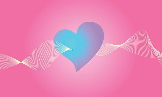 Beautiful blue wave heart background