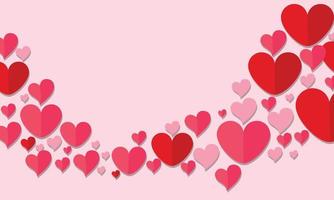 lots of little red heart on pink background vector