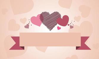 Romantic background with big banner vector