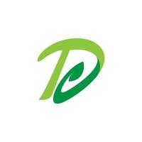 letter d loop leaf gradient simple logo vector