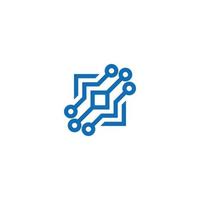 square linked dots connection symbol logo vector