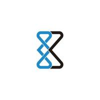 abstract letter k dna chain simple logo vector