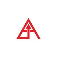 letter a alpha arrow up triangle simple geometric logo vector