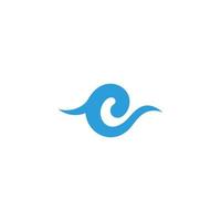 letter e eco blue water waves curves spiral logo vector