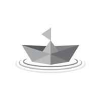 barco de papel barco gradiente 3d símbolo logo vector