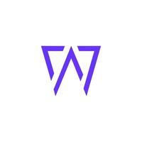 letter w arrow 7 geometric line logo vector