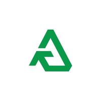 triangle recycle green arrow symbol logo vector